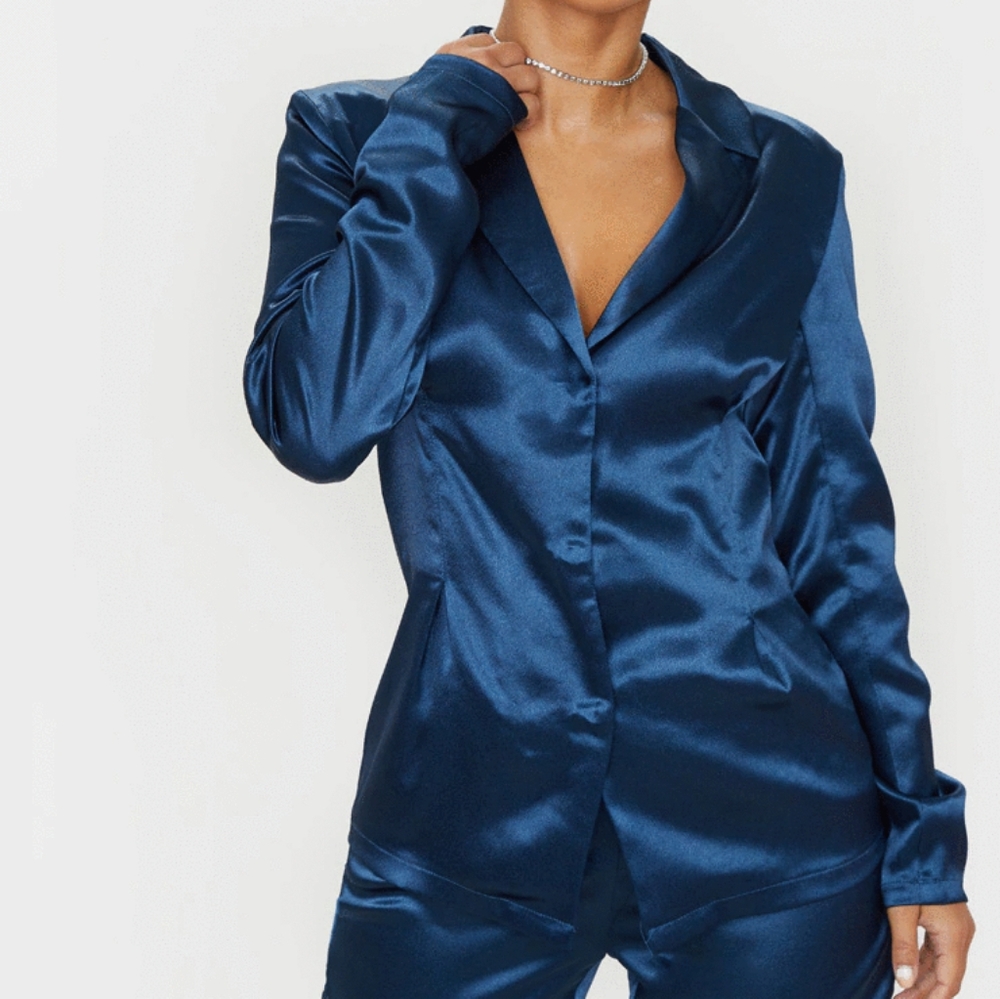 Navy Satin Blazer (only)